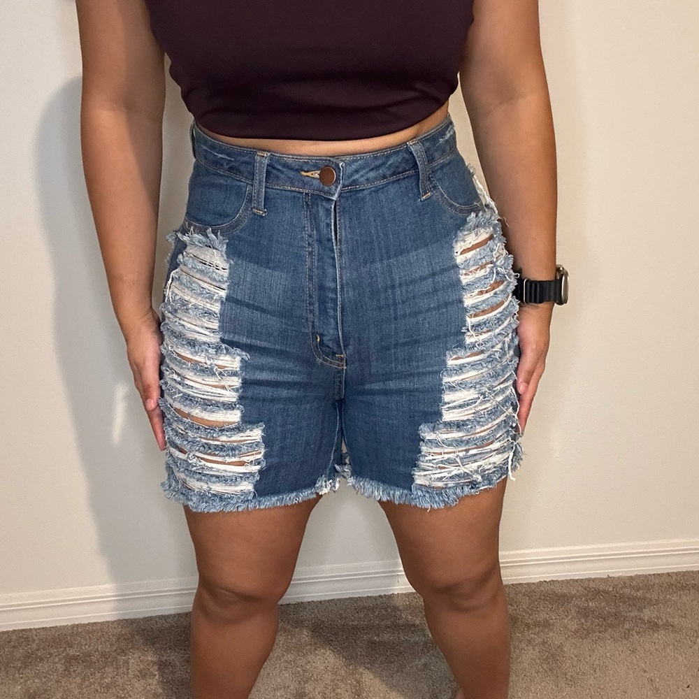 Women's Distressed Denim Shorts